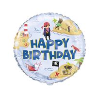Ahoy Pirate 18" Birthday Balloon – Round Foil Balloon for Pirate-Themed Parties