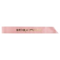 Pink & Gold Disney “Birthday Princess” Party Sash – Kids’ Birthday Celebration Accessory