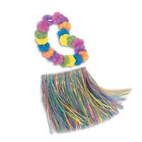 Child Luau Skirt & Lei Set – Tropical Hawaiian Costume Accessory Set for Kids