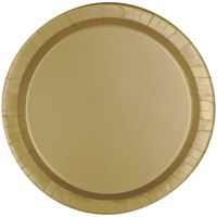 Gold Solid Round 7” Dessert Plates (50ct) – Elegant Party Plates for Birthdays & Celebrations