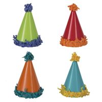 Pom Pom Mini Party Hats (8ct) – Colorful Small Party Hats for Kids’ Birthdays & Celebrations