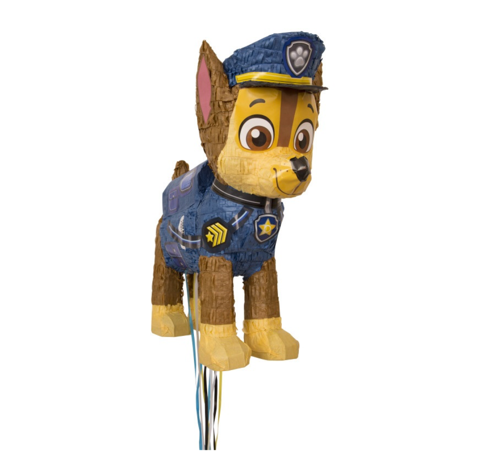 Paw Patrol Chase 3D pinata from Party Fair in Manahawkin, NJ displayed with detailed character design for party decorations. 