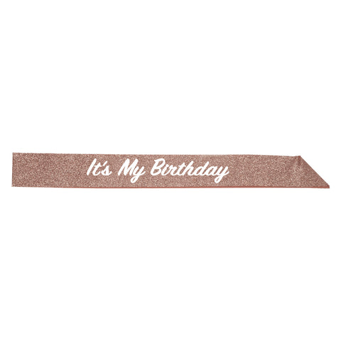 It's My Birthday Glittered Sash 32 1/2" x 3 1/2"
