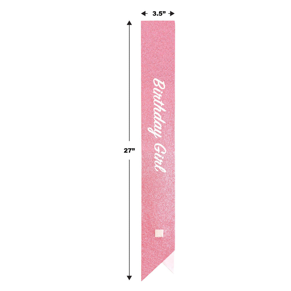 Birthday Girl Pink Glitter Sash – 27" x 3½" Party Accessory for Women & Teens
