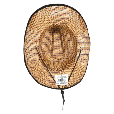 Western Cowboy Hat w/Black Trim & Band One size fits most