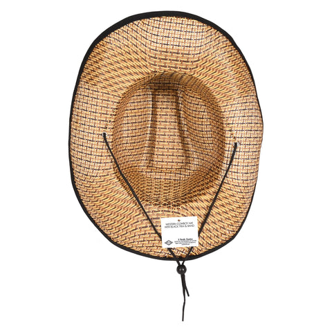 Western Cowboy Hat w/Black Trim & Band One size fits most