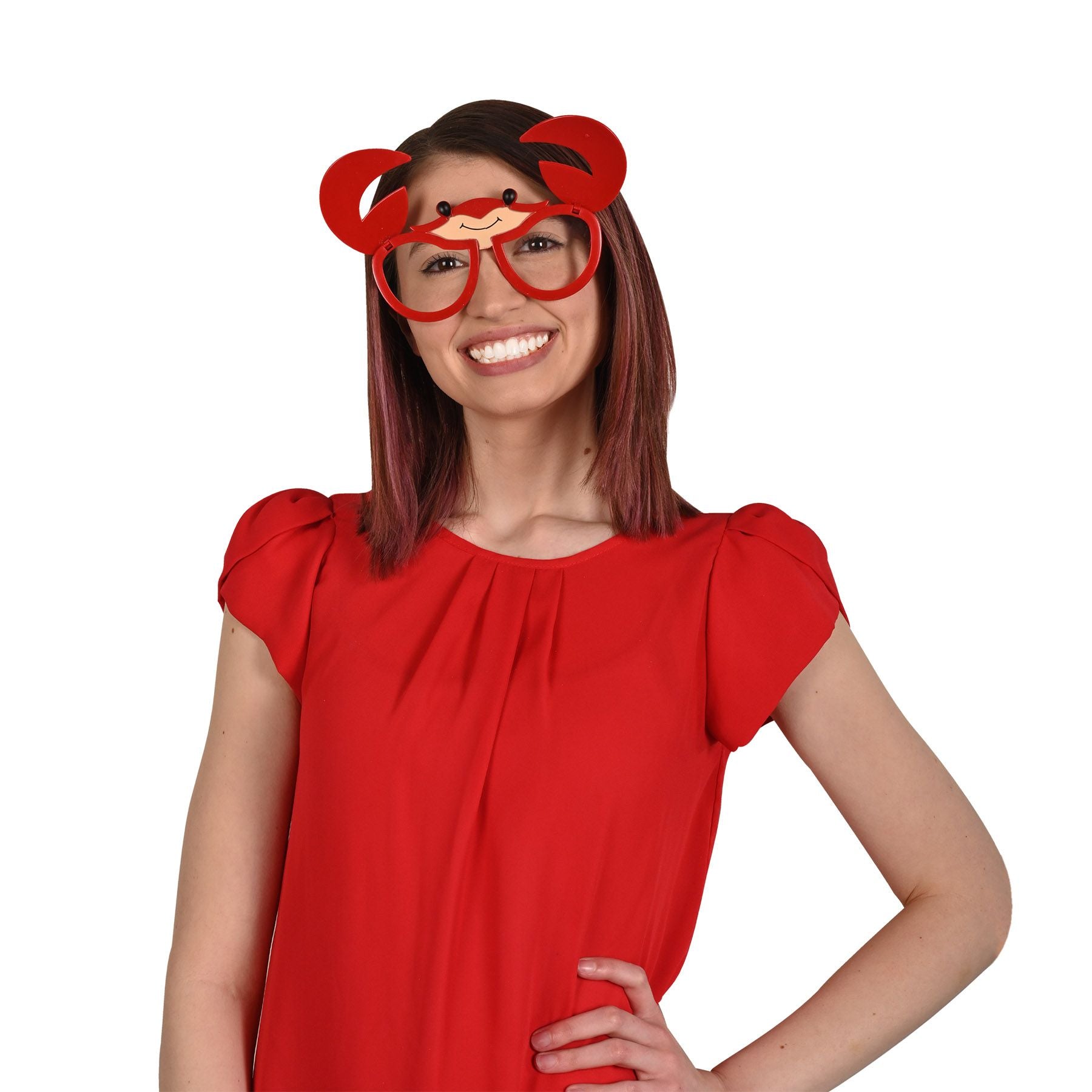 Crab glasses showing flip up claw feature