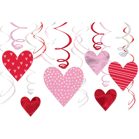 Valentine Heart Swirls Hanging Decorations