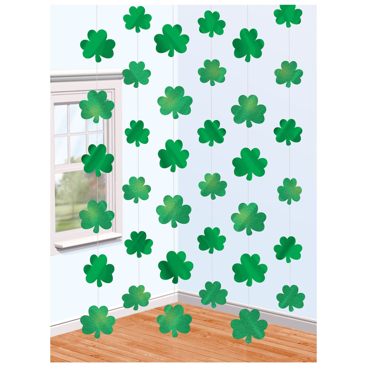 Shamrock 7ft Foil String 6 pieces