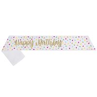 Gold Foil Stamping “Happy Birthday” Sash – Elegant Birthday Celebration Accessory