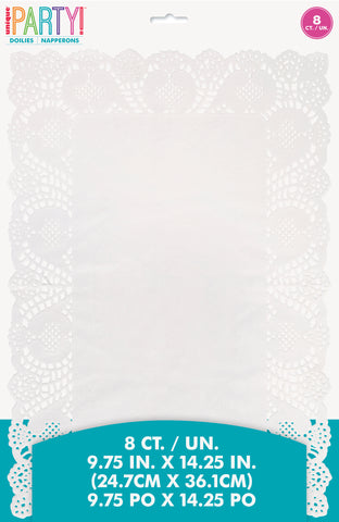 White Placemat Doilies  8ct