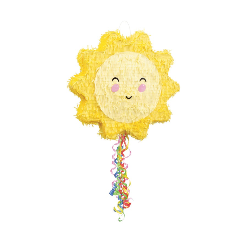 Sun drum pinata shown in retail packaging at Party Fair in Manahawkin, NJ