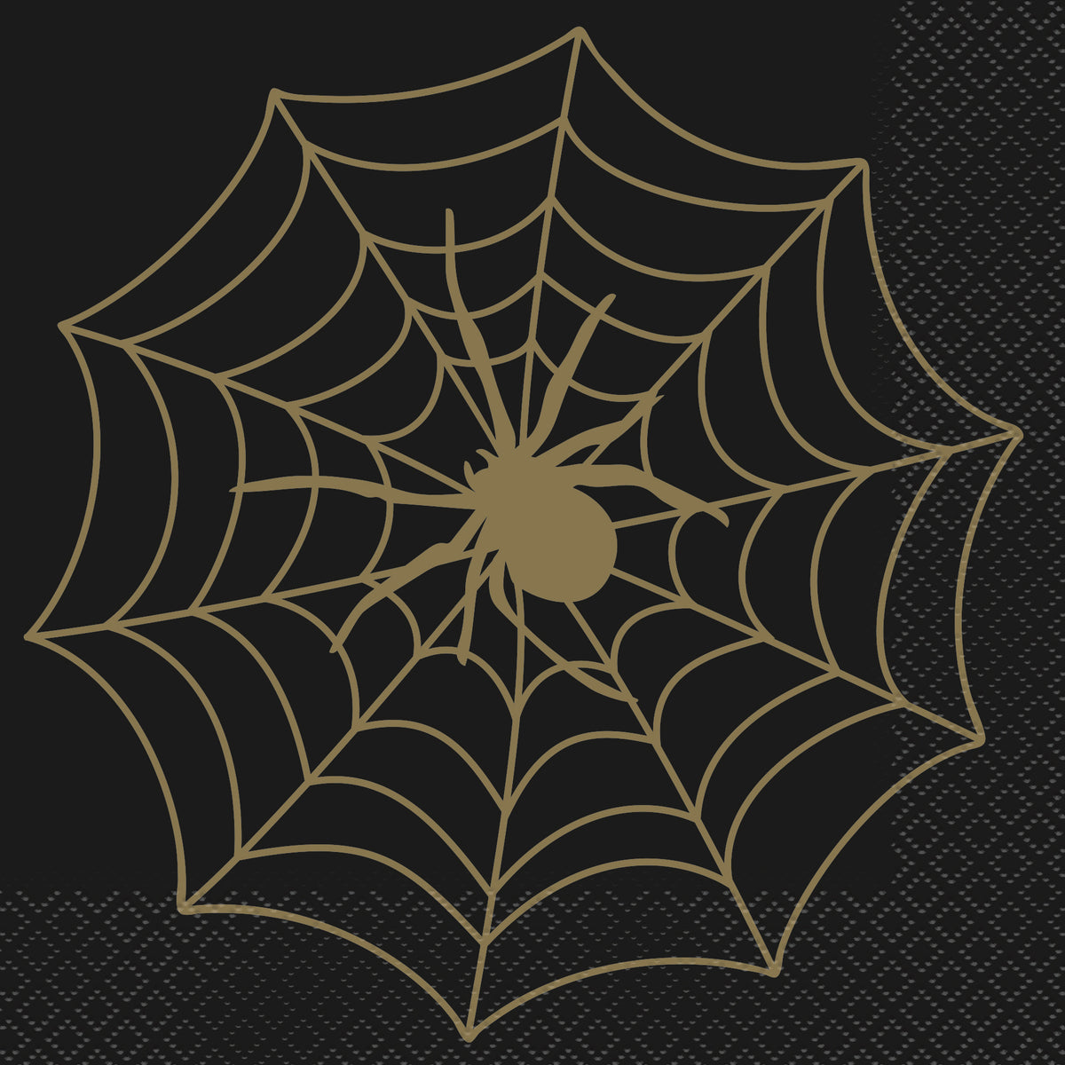 Black & Gold Spider Web Luncheon Napkins  16ct