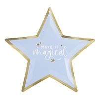 Dainty Unicorn Star-Shaped 10.5” Foil Stamped Dinner Plates (8ct) – Elegant Kids’ Birthday Party Plates