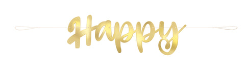 Gold Script Foil  Happy Anniversary" Banner"