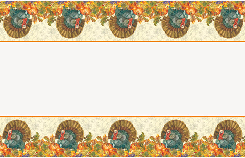 Traditional Thanksgiving Rectangular Plastic Table Cover 54" x 84"