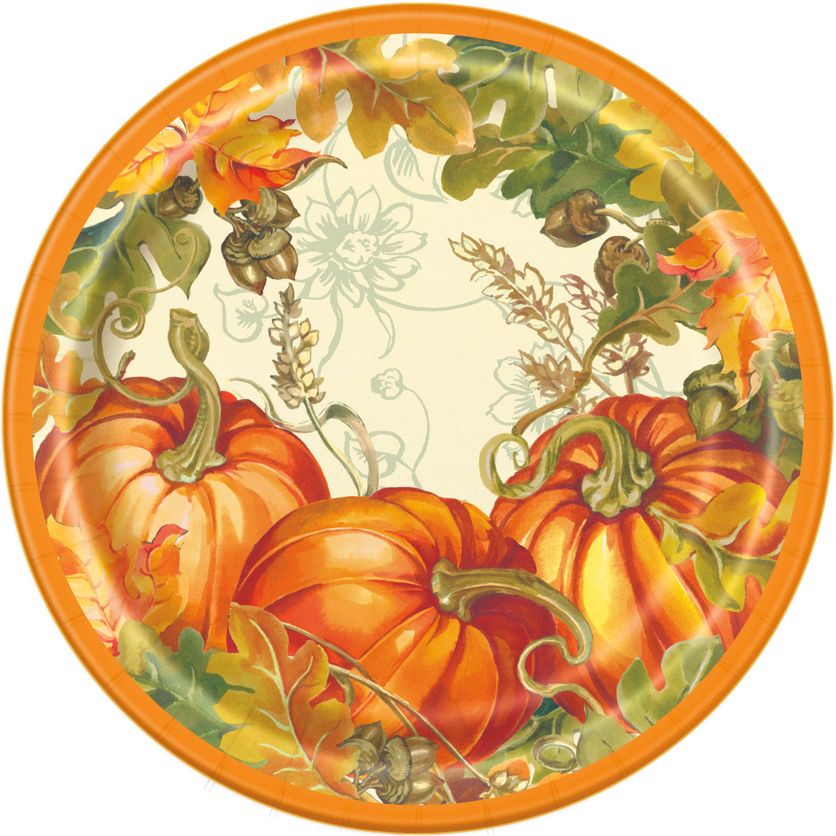 Traditional Thanksgiving Round 7" Dessert Plates 8ct