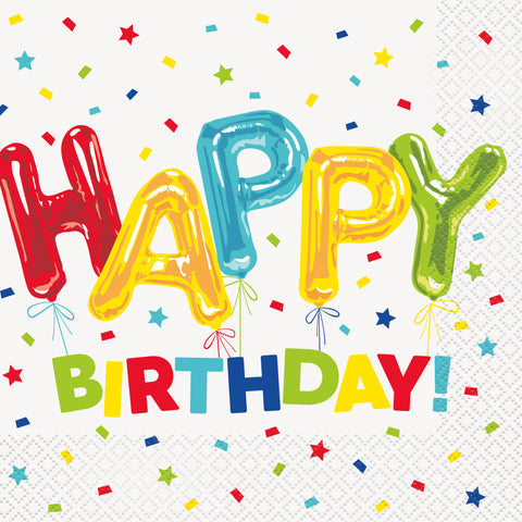 Happy Birthday Balloon Party Kit – Tableware, Decorations & Balloons for 8 Guests
