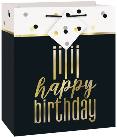 Metallic Happy Birthday Gift Bag (Medium) – Foil Stamping