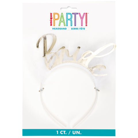 Gold Foil & Tulle Bride" Party Headband"