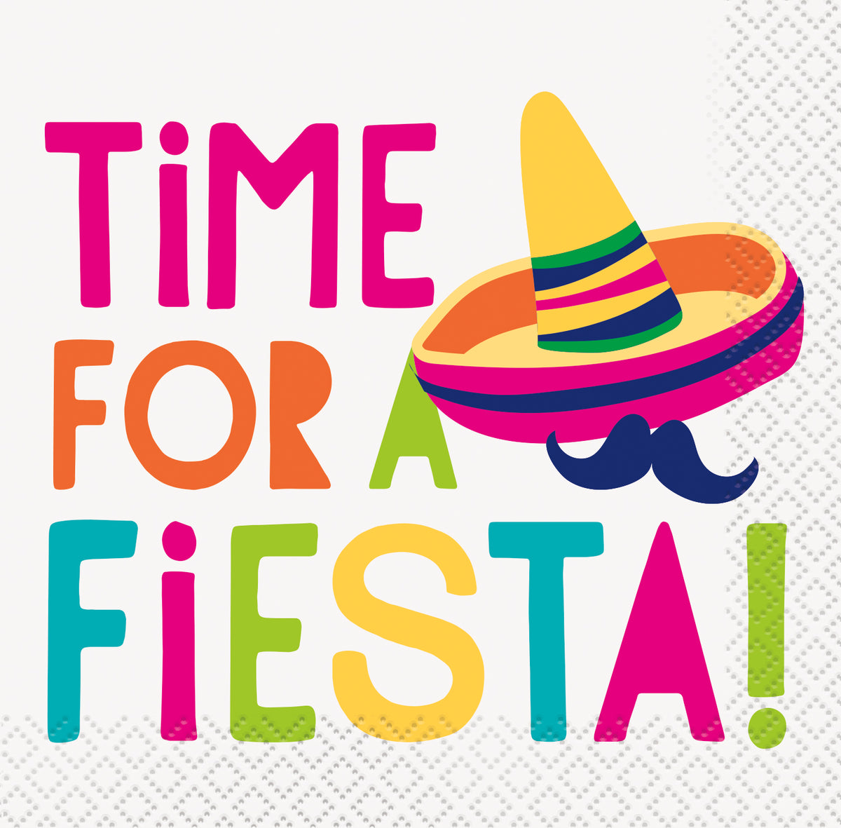 Fiesta Party Napkins – “Time for a Fiesta” Beverage Napkins (16 Pack)