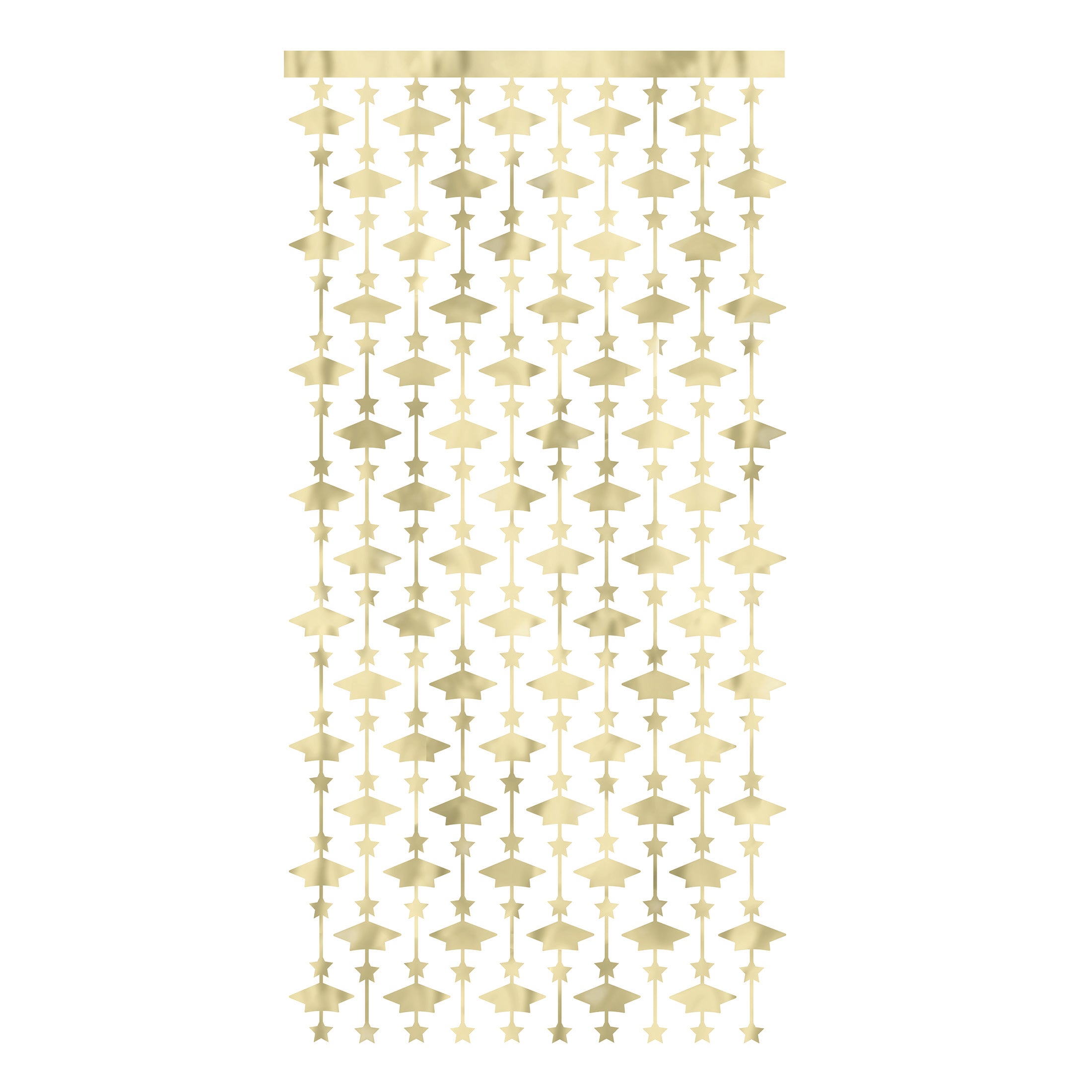 Golden Star Graduation Grad Caps Photo Booth Backdrop 39" x 79"