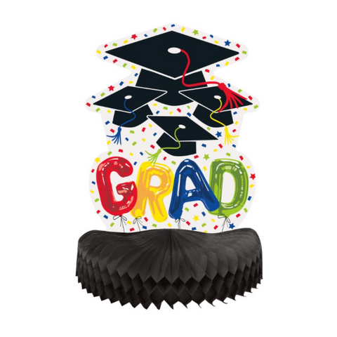 Letter Balloon Grad Honeycomb 10" Centerpiece