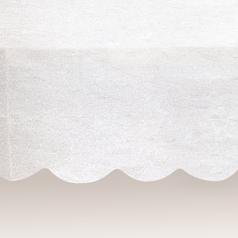 White Scalloped Paper Table Cover – 54" x 108" Party Tablecloth