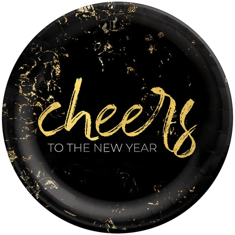 Cheers For The New Year 6 3/4" Round Paper Plates 20 per package