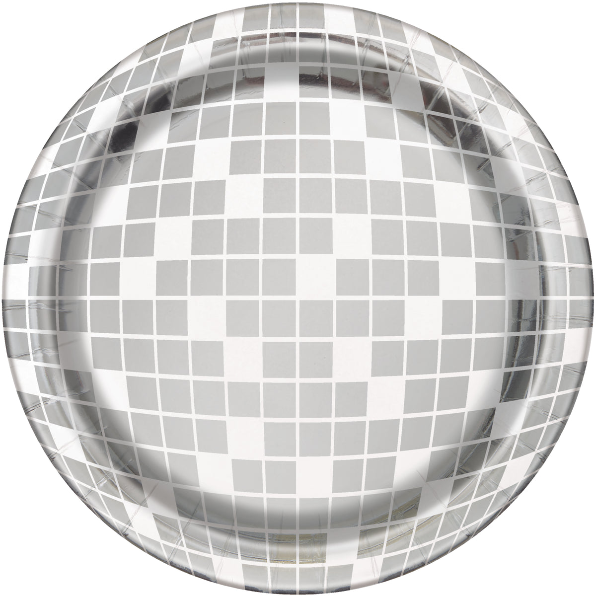 Disco Ball Dessert Plates in Manahawkin, NJ at Party Fair featuring a round 9-inch disco ball design for dance party tableware.