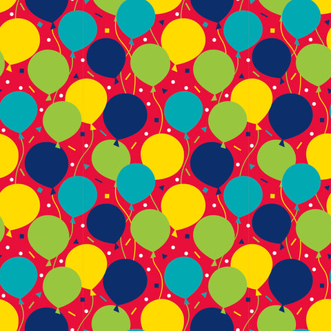 Balloon Party Birthday Gift Wrap  30 x 5 ft"
