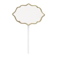 Premier Stylz Write-On Charcuterie Paper Food Picks with Gold Foil Trim (10ct) – Elegant Party Appetizer Picks