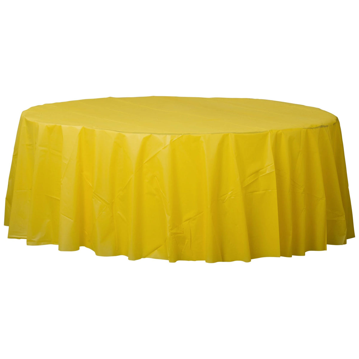 Yellow 84" Round Plastic Table Cover