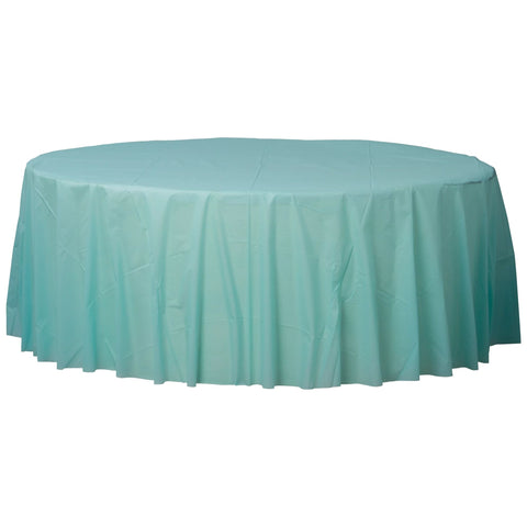 Robins Egg Blue  84" Round Plastic Table Cover