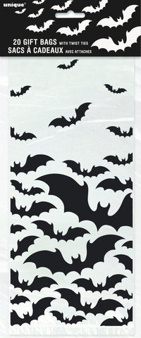 Black Bats Halloween Cellophane Bags  20ct