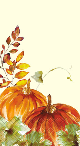 Watercolor Fall Pumpkins Guest Towels  16ct