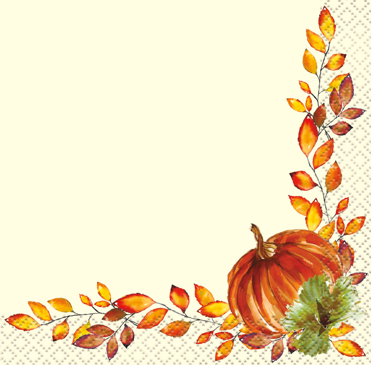 Watercolor Fall Pumpkins Beverage Napkins  16ct
