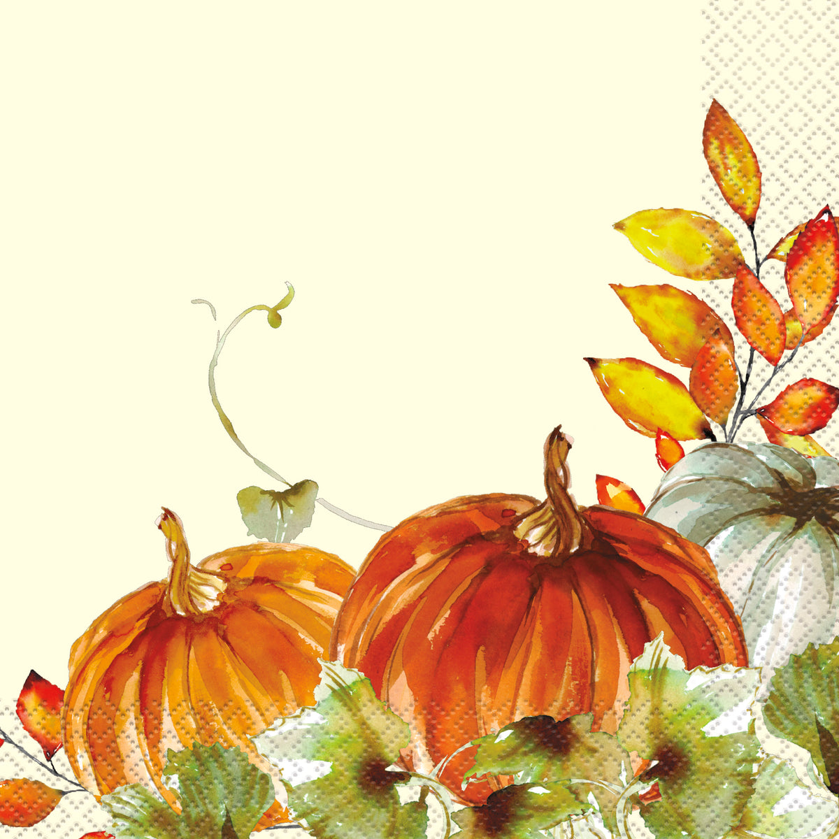 Watercolor Fall Pumpkins Luncheon Napkins  16ct