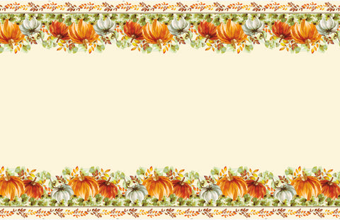 Watercolor Fall Pumpkins Rectangular Plastic Table Cover 54" x 84"