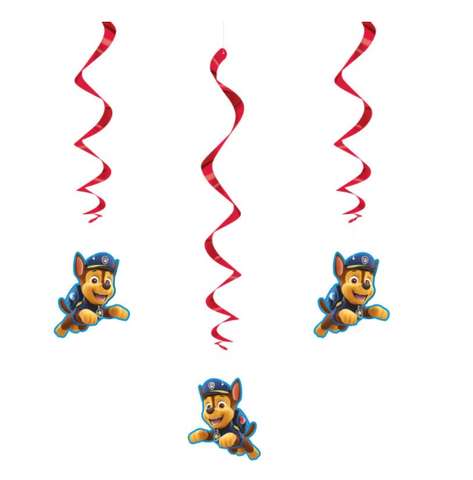 Paw Patrol™ Chase Hanging Decorations – Double-Sided Party Décor (3-Pack)