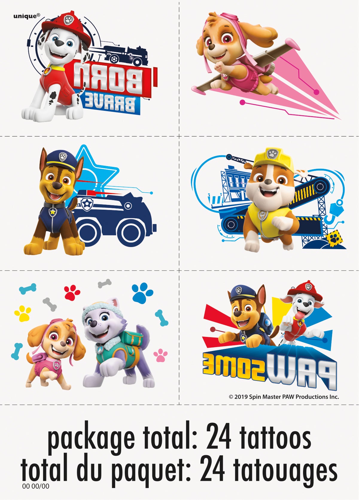 Paw Patrol Tattoos for Kids – 24 Count Temporary Tattoo Sheets | Party Favors & Birthday Supplies