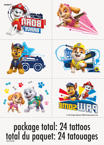 Paw Patrol Tattoos for Kids – 24 Count Temporary Tattoo Sheets | Party Favors & Birthday Supplies