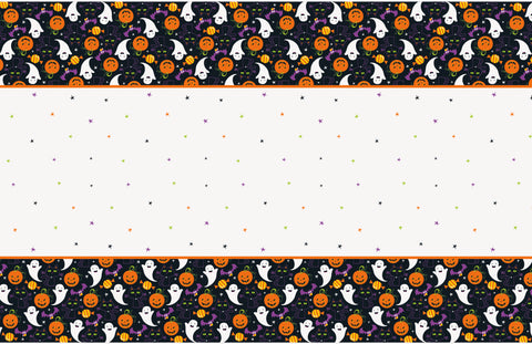 Cat & Pumpkin Halloween Plastic Table Cover – 54" x 84" | Rectangular Disposable Tablecloth for Fall & Spooky Party Decor