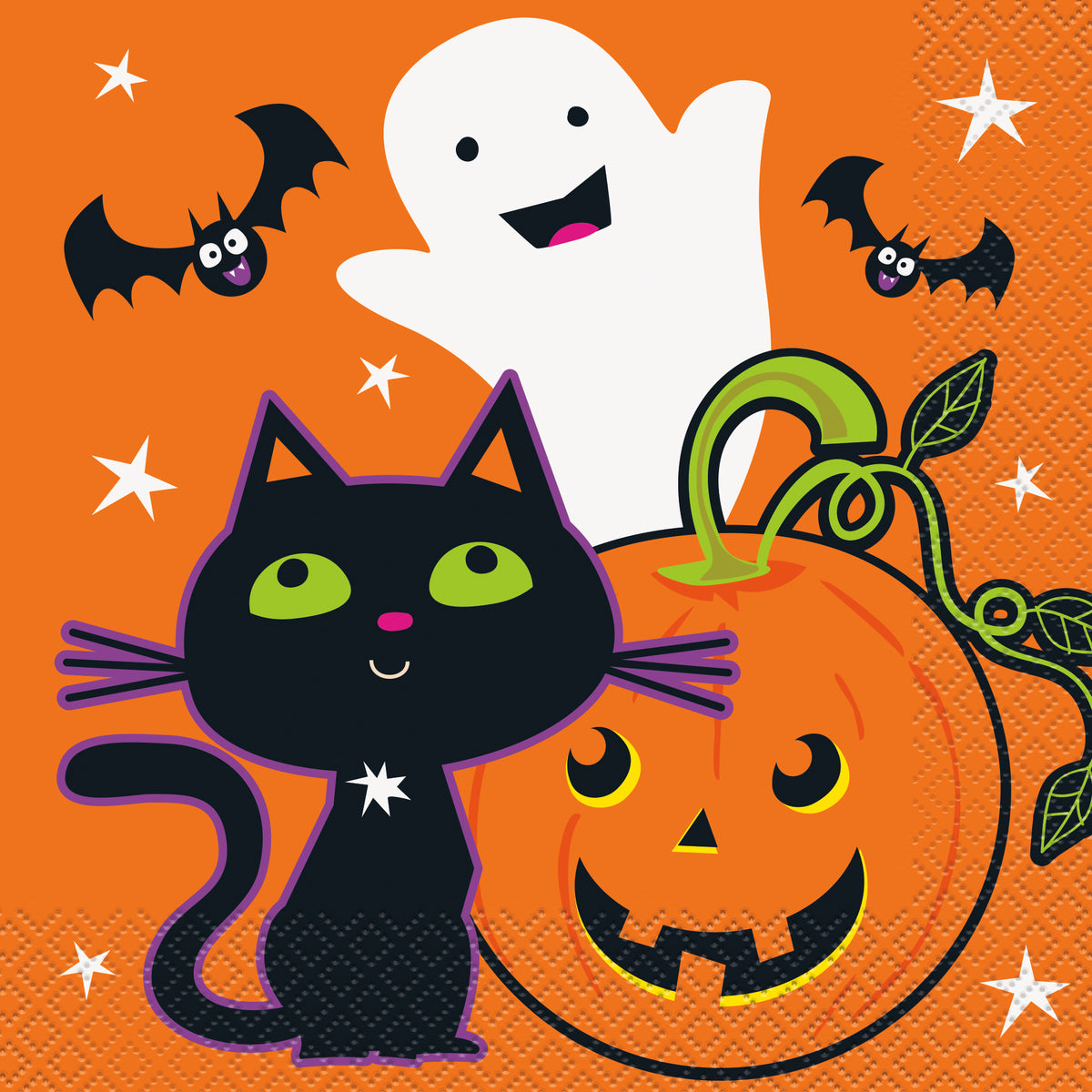 Cat & Pumpkin Halloween Luncheon Napkins – 16ct | Cute Paper Party Napkins for Fall & Spooky Celebrations