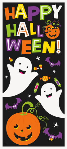 Cat & Pumpkin “HappyHalloween” Door Poster  27” x 60"