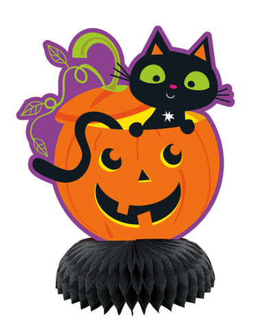 Cat & Pumpkin 6" Mini Honeycomb Decorations 3ct