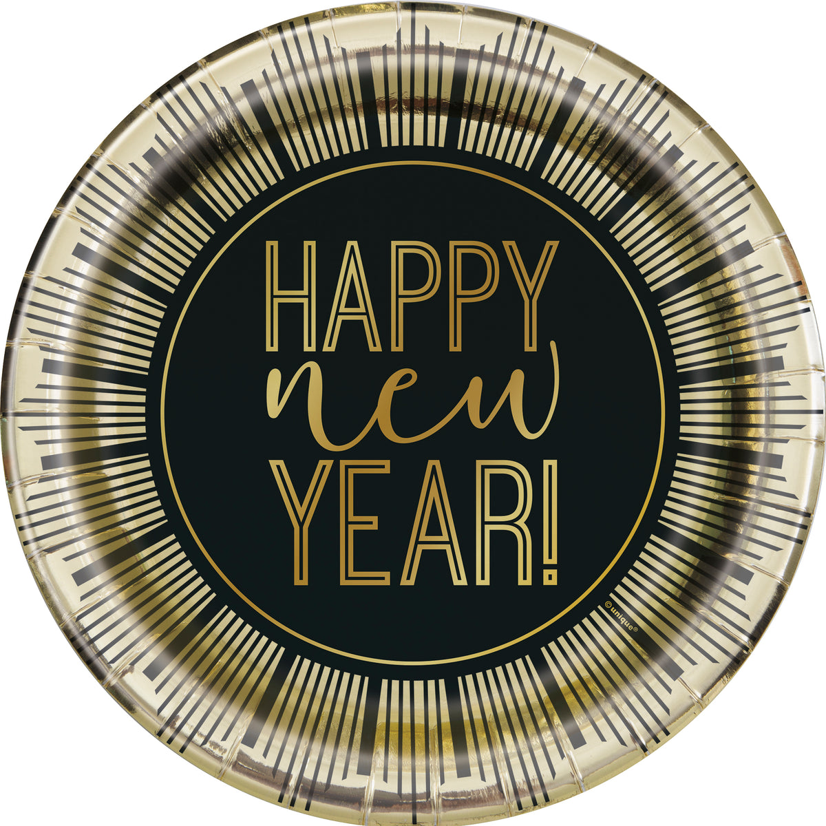 Roaring New Year 7” Dessert Plates – 8ct Foil Board Party Plates
