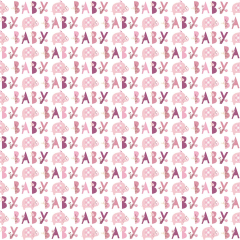 Pink Floral Elephant Gift Wrap 30x 5ft"