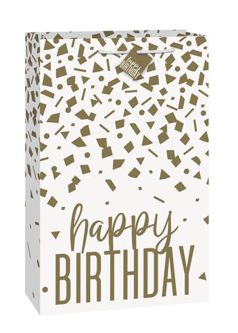Confetti Gold Birthday Extra Jumbo Gift Bag