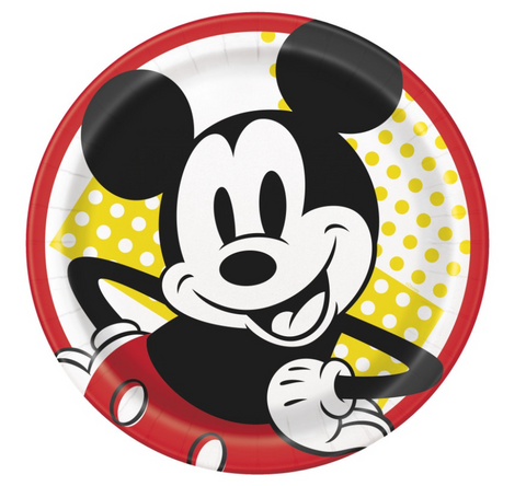 Mickey Mouse 9 Inch Plates 8ct in Manahawkin, NJ at Party Fair, showing round Disney-themed paper dinner plates
